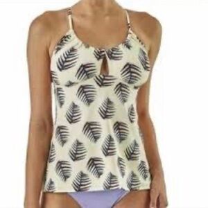 Patagonia Women's Glassy Dawn Tankini Swimsuit Palms Top sz Small